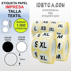 Etiqueta Talla Textil 30mm Eco