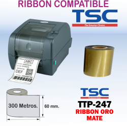 Ribbon Oro Mate 300Mts 60mm Compatible TSC TTP-247